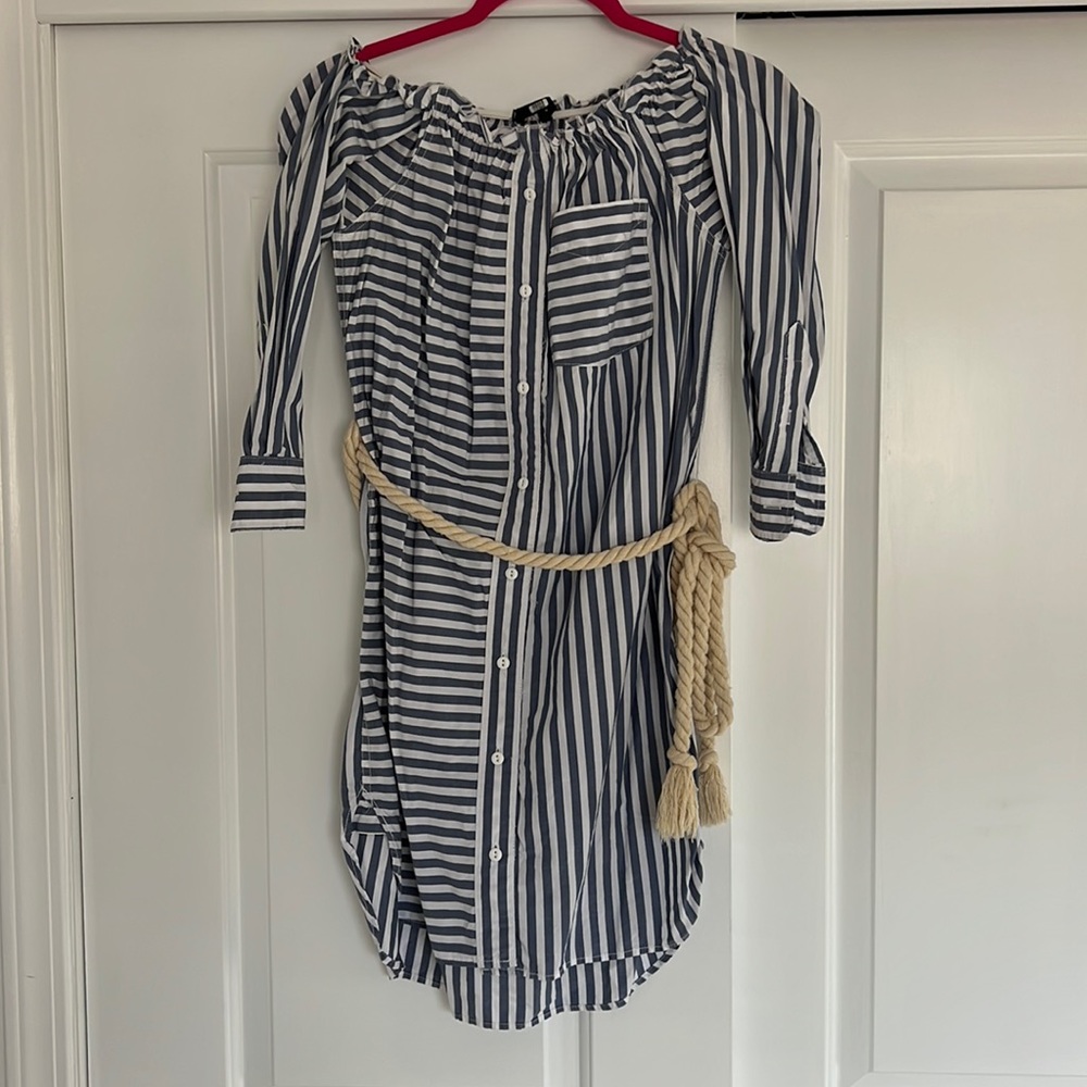 Current Elliot rope tie striped dress